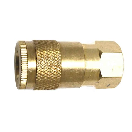 1/4 Inch Automotive Brass Coupler X 3/8 Inch Female NPT, PK 100